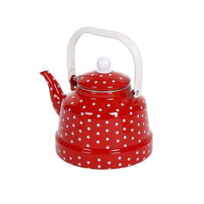 China Good Quality Durable Professional Cast Iron Enamel Kettle 2.5L Bell Shaped Enamel Kettle for sale