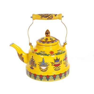 China Recyclable enamel drinkware tea kettle cast iron teapot kitchen enamel viable hot sale kettle for sale