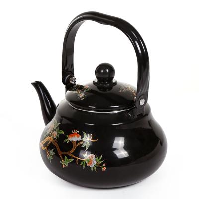 China Newest Selling Decal Enamel Coating Cheap Durable Cast Iron Kettle Washable Milk Kettle for sale