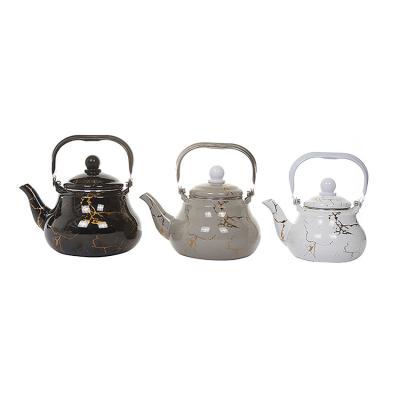 China New Viable Sale Enamel Logo Cast Iron Kettle Custom 1.5L Coffee Enamel Kettle Water for sale