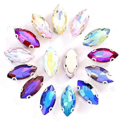 China Pointback ManufactureNew Long Horse Eyes Claw Drill 4x15mm Crystal Glass Hand Stitched Drill With Holes DIY Clothing Accessories for sale