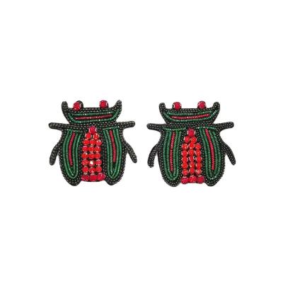 China New Pointback 2023 Indian Silk Badge pure hand-embroidered fabric with beetle for sale