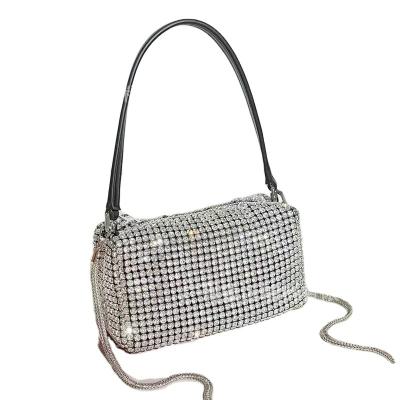 China King's rhinestone bag 2021 aw adults new bling the small square manual diamond instant bag of armpit full diamond diamond bag for sale