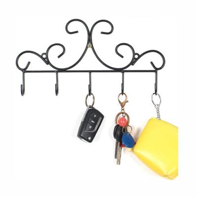 China Free Of Hanger Home Back Door Wire Metal Installation Decor Hot Selling Wall Mounted Hanging Hook With 5 Hooks For Master Coat Bag for sale