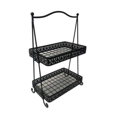 China Bath Room Organizer Metal Storage Organizer Shelf Spice Rack with 2 Shelves for Kitchen Spice Organizer Shelf for sale