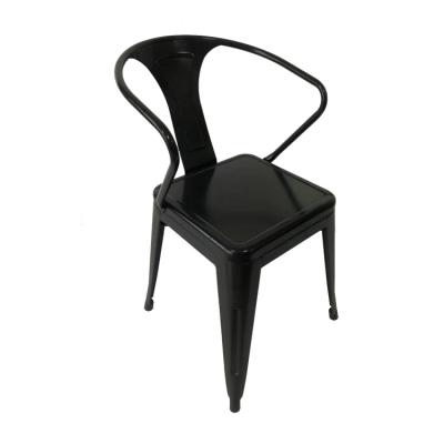 China Collapsible Dining Chair Industrial Design Foldable Metal Dining Chair With Armrest For Home Cafe Bar And Restaurant for sale