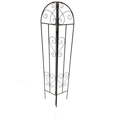 China Foldable European Stylish Outdoor Farmhouse Metal Flower Trellis Plant Trellis Garden Obelisk for sale