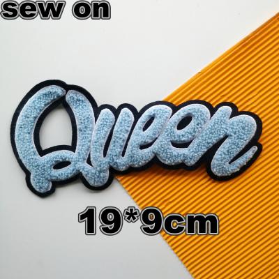 China Large 3D Fabric Stickers Sequins Embroidery Iron On Patches for sale