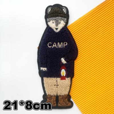 China Wholesale Custom Embroidery 3D Chenille Patches Lovely Bear OEM for sale