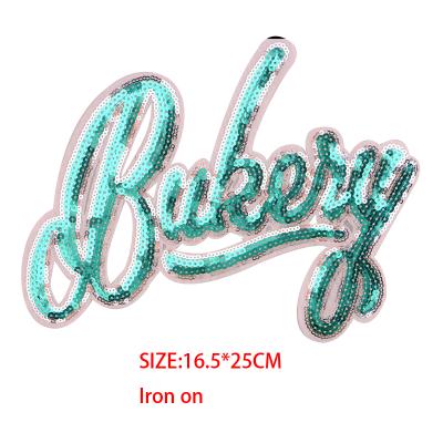 China Sequin Embroidered Fabric 3D Sticker Patch Fashion Sequins Computer Embroidery Patch Smile Face for sale