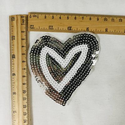 China Sequin Embroidered 3D Fabric Sticker Patch Fashion Sequins Computer Embroidery Patch for sale