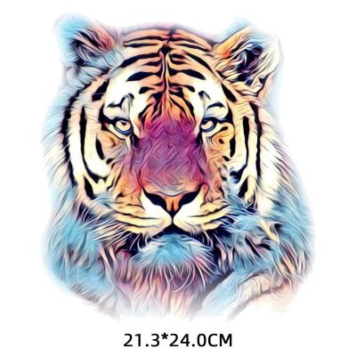 China 3D Tiger Patches Iron-On Transfers For Appliques DIY Apparel On T-Shirt For Man Bachelor's Degree Stickers Thermal Transfer Dries for sale