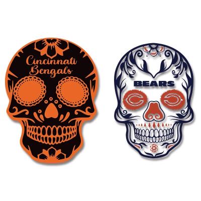 China 3D Creativity Skull Punk Heat Transfer Iron-on Clothing Accessories Spotlight Stripes On Jeans Patch Sticker Back Fusible Fabric for sale