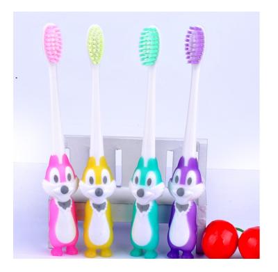 China With Tongue Cleaner 2017 New Design Little Cartoon Rabbit Head Kids Toothbrush for sale