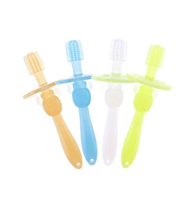 China 2020 New Handbook Design Silicone Baby Practice Toothbrush for sale