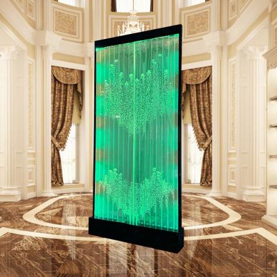 China Europe New Products Graphic Waterfall Led Water Features Inside Hotel Bubble Fountain Wall for sale