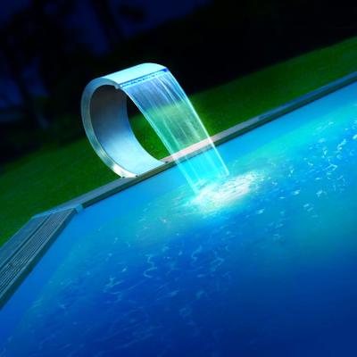 China Pool Waterfall Swimming Pool Stainless Steel Waterfall Weir Waterfall for sale