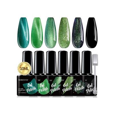 China LED Lamp Morovan Fashion UV Gel Nail Polish Green Chameleon Kit For Diy for sale