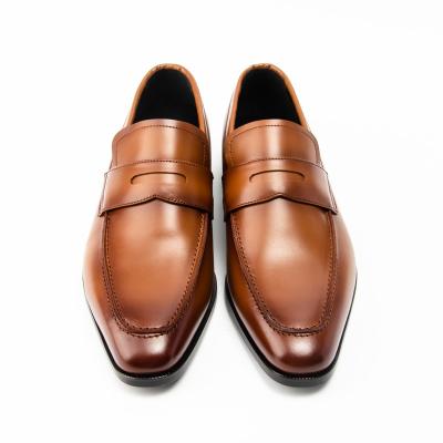 China Breathable Luxury Formal Slip On Mens Penny Loafer Shoes Real Leather Dress Mens Loafers Shoes for sale