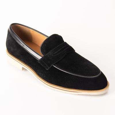 China Customized Breathable Genuine Italian Daily Wear Slip On Handmade Luxury Leather Suede Loafers Men Shoes for sale