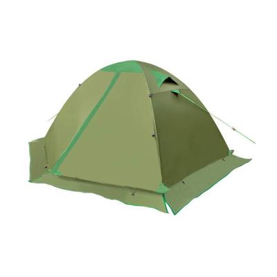 China Hot Sale Green Waterproof Polyester 2 Person Diagonal Tether Type 4 Season Building Top Set Folding Climbing Camping Tent for sale