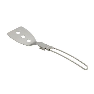 China Sustainable Camping Folding Cooking Spatula Flipping Grilling Stainless Steel Folding Frying Spatula for sale