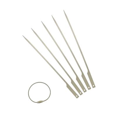 China Easily Cleaned Stainless Steel Outdoor Cooking Grilling Skewers GRILL Needle Sticks Metal Skewers for sale