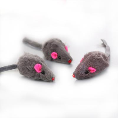 China 2022factory direct sales mini viable funny rabbit fur pet cat toy mouse house cat toy for sale