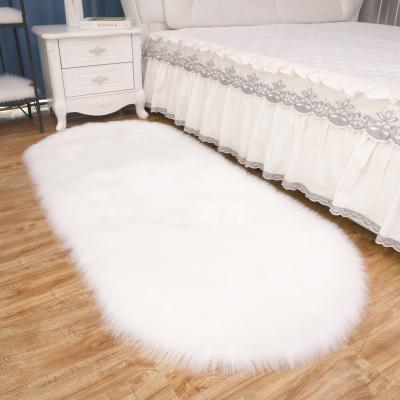 China Oval Kitchen Shaggy Foot Rug Non-slip Wool Washable Wholesale Bedroom Household Carpet Living Room Bathroom for sale