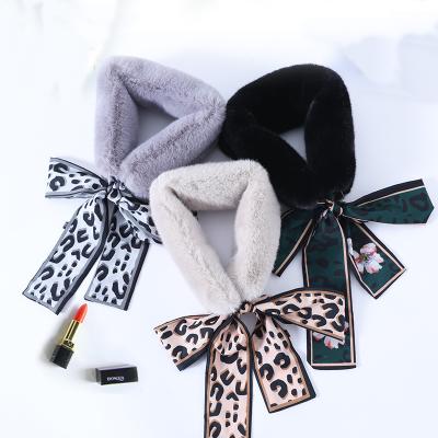 China Keep Warm Fashionable Real Fox Fur Scarf Shawl Collars With Ribbon Women Winter Thick Warm Hairy Scarf for sale