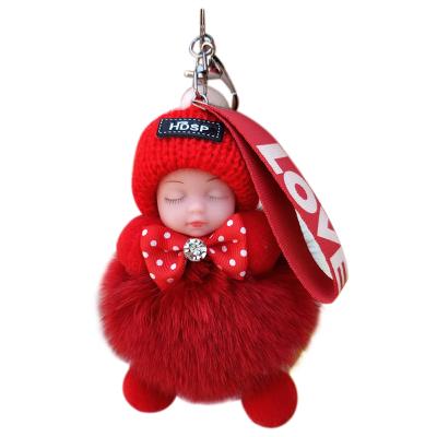 China 2021 Hot Sale Pompom Fur Rabbit Key Chain Baby Key Chain Pendant - Doll Key Chain for sale