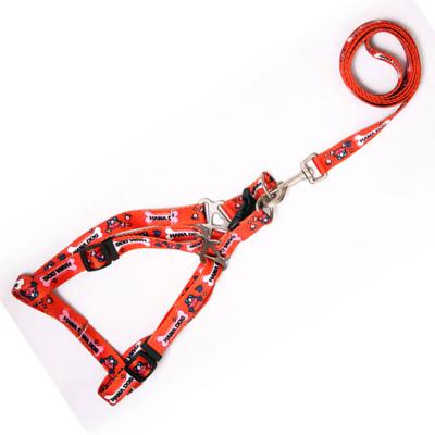 China China Sustainable Supply Promotional Colorful Nylon Adjustable Dog Harness Dog Collar Leash for sale