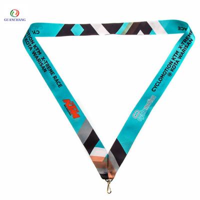 China Single Face New Product Medal Cloth Medal Ribbon Custom Woven Neck Lanyards for sale