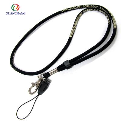 China Advertising And VIP Gift Items Custom Tubular Polyester Printed Cell Phone Mobile Neck Lanyard for sale