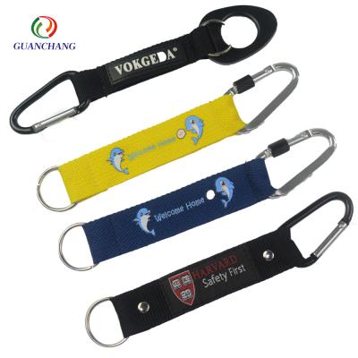 China Custom High Quality Carabiner Lanyard Key Holder Jacquard Key Chain Short Key Holder Key Chain 5-7 Days Logo Manufacturer Custom Polyester for sale