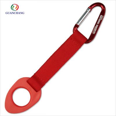 China Fashion Custom Cheap Lanyard Keychain Custom Logo Polyester Water Bottle Holder Fashion Carabiner Thermal Transfer Printing 4 Colors/ for sale