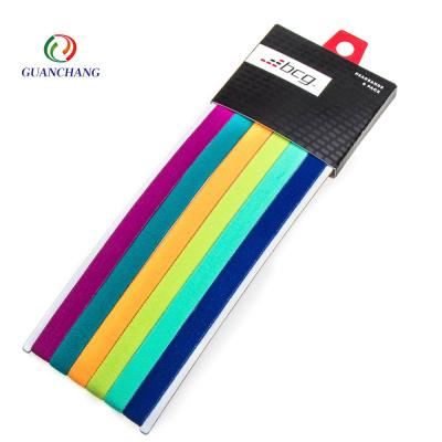 China New Design Custom Fashion Elastic Fabric Hair Band Thin Non Slip Headband Elastic Non Slip for sale