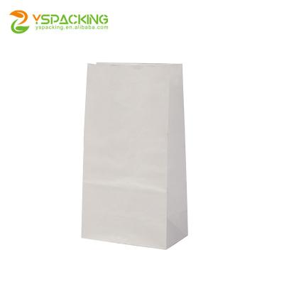 China New Design Custom Recyclable Stand Up Shopping Bag Paper Craft Food Wrapping Paper White Brown Bag Without Handles for sale