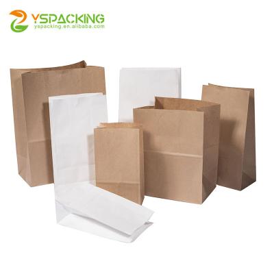 China Food Grade Recyclable Custom Bags Squeeze Hot Dog Bread Kraft Brown White Kraft Paper Bag For Food for sale