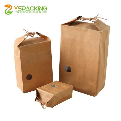 China Factory Price Recyclable Brown Kraft Paper Bags And Boxes With Rope For Tea Chocolate Candy Sweet Packaging Box Bags for sale