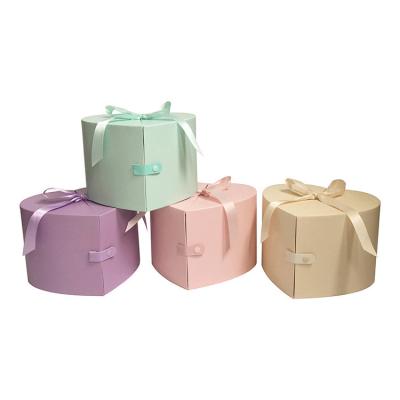 China Recycled Materials Luxury Printing Custom Design Cardboard Gift Box Openable Heart Shaped Flower Double Door Packaging Box for sale