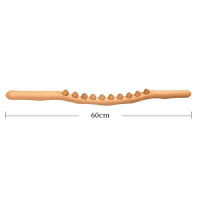 China Meridian Scrap Acupuncture Long 10 Stick Charred Wooden Back Body Therapy Wand Muscle Muscle Beads 60CM Gua Sha Massage Y521 for sale