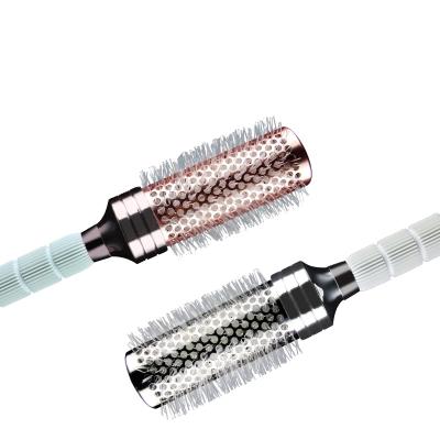 China High Temperature Aluminum Hair Comb Round Tube Salon Resistance Hair Brush For Curls Hair for sale