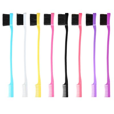 China Home Beauty Plastic Cosmetic Plastic Double Sided Eyebrow Comb Makeup Brush Edge Hair Control Brooms for sale