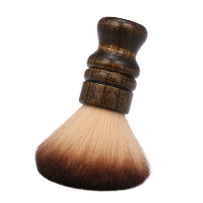 China Hairdressing/Personal Care Nylon Stiffens Detergent Hair Salon Neck Care Brush Face Cleaning Brush Wood Handle Material for sale