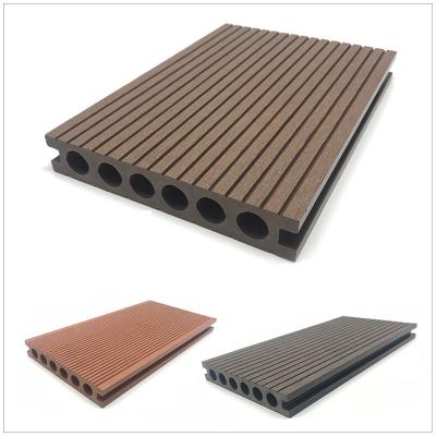 China Modern terrace flooring wpc wood decking engineered flooring solid composite decking planks wood deck maples 140*30 mm for sale