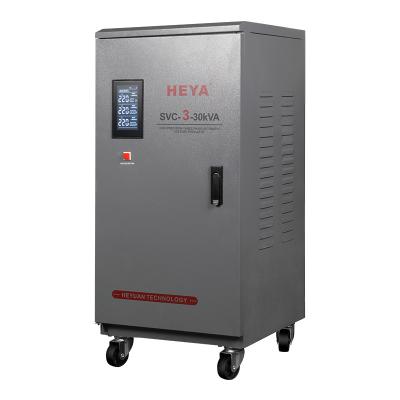 China SVC SVC 20KVA Three Phase LCD Display AC Voltage Stabilizers Servo Voltage Regulator for sale