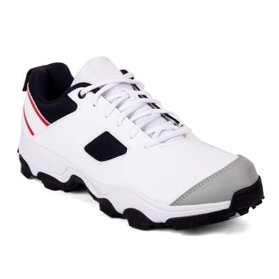 China PVC Customized Professional Cricket Mens Shoes Rubber Sole White Color Sports for sale