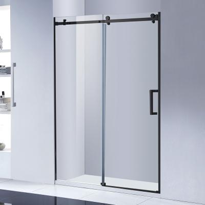 China Modern Frosted Frameless Sliding Shower Tempered Glass Bathroom Glass Door for sale