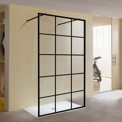 China Modern Black Enclosures 10Mm Curved Part Tempered Glass Frosted Walk In Shower Shower Enclosure Glass Compartment for sale